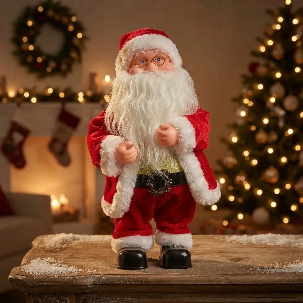Papa Noel Santa Musical con Movimiento Decoración Navideña - Imagen 2