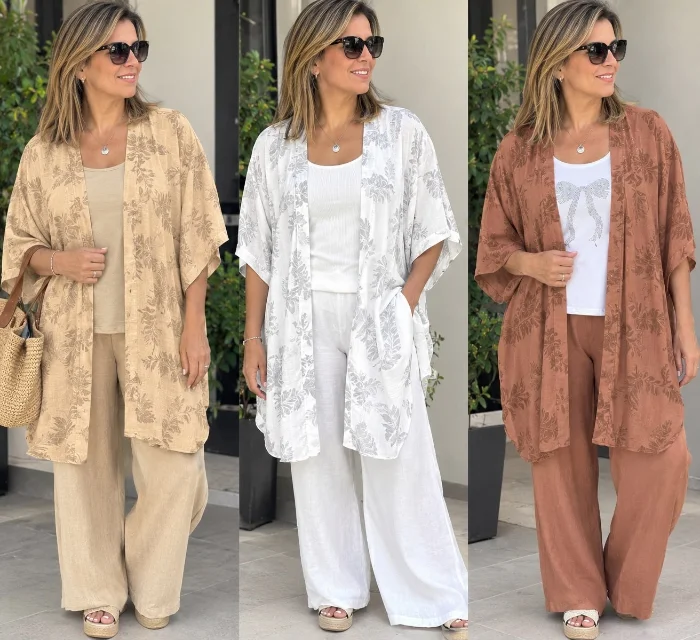 Kimono Lino con Gliter