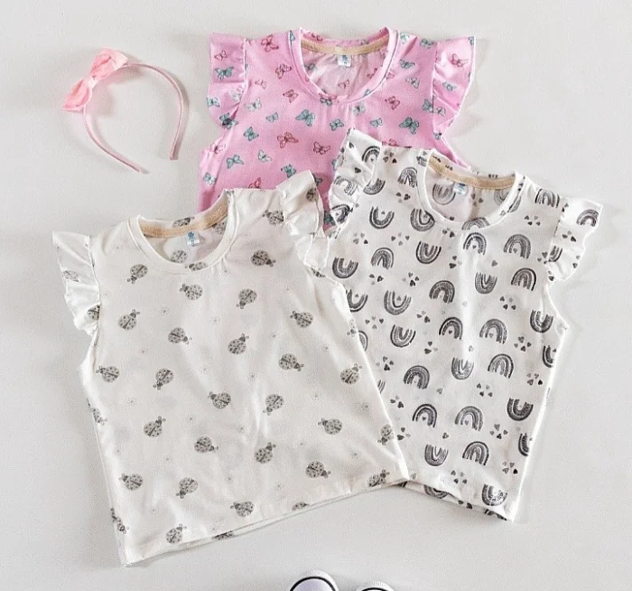 Remera Frunce 6a16 Algodón  Estampados  Nena