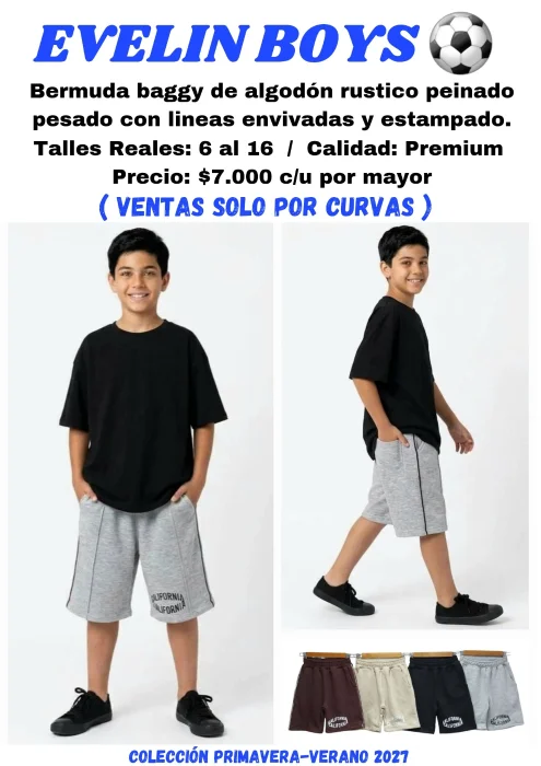 Bermuda Baggy California con  Líneas