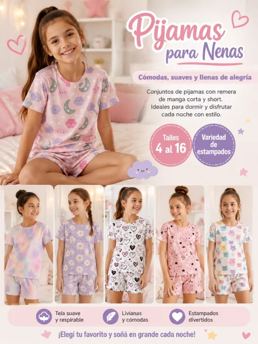 Pijamas para Nenas del Tallas 4al 16
