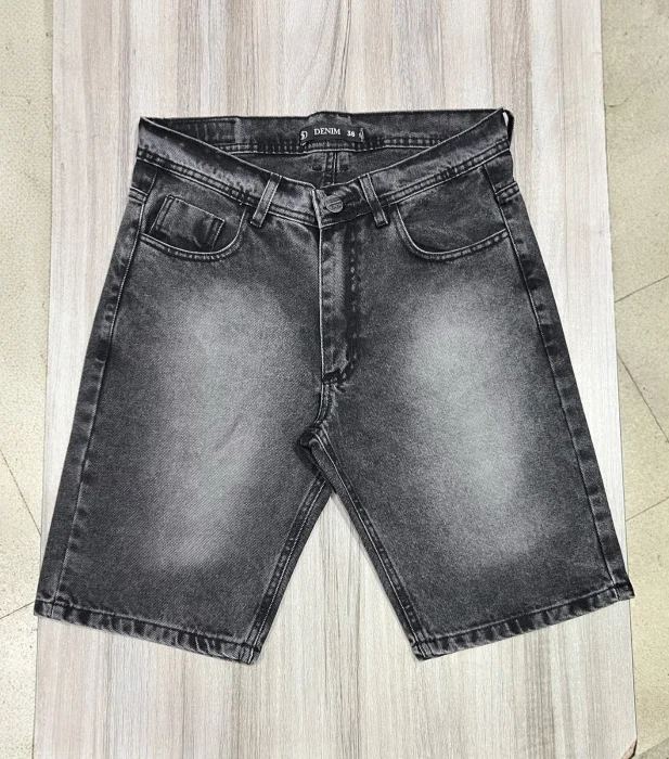 Bermuda Mom Liso Gris Localizado Ruedo