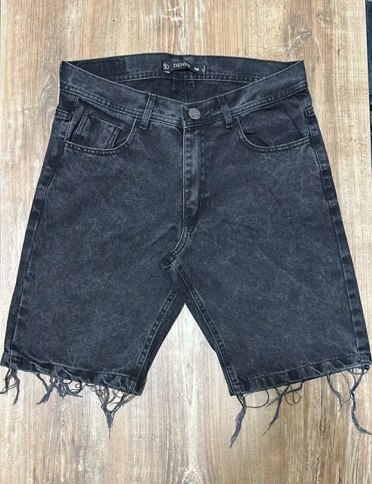 Bermuda Mom Liso Gris Nevado Oscuro