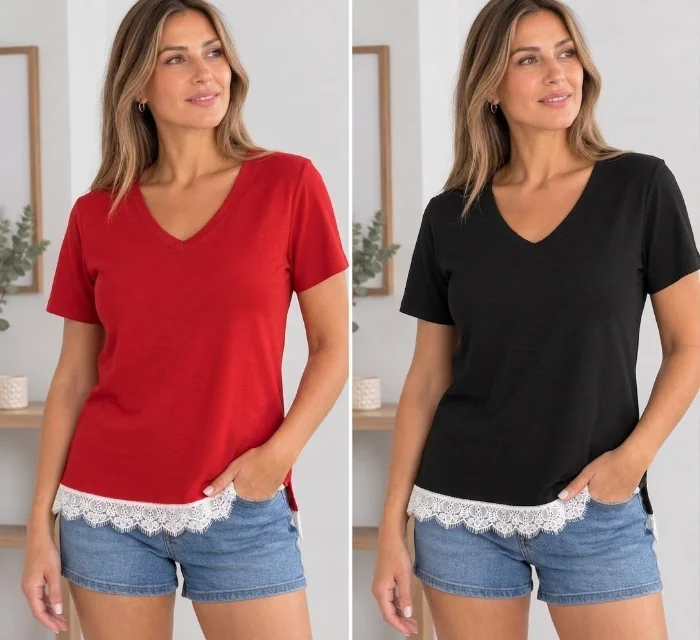 Remeras con Puntilla