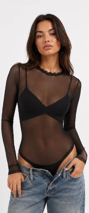 Body Microtul con Puntilla
