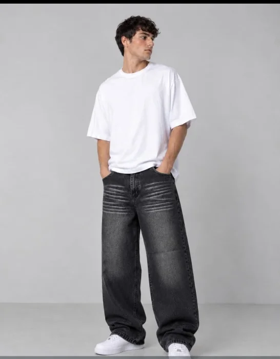 Baggy Negro Gastado C/b