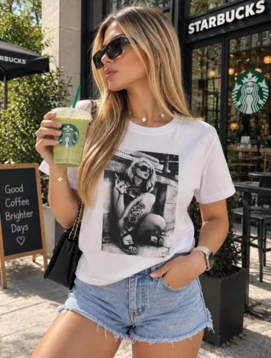 Remera Glitter Girl Starbucks