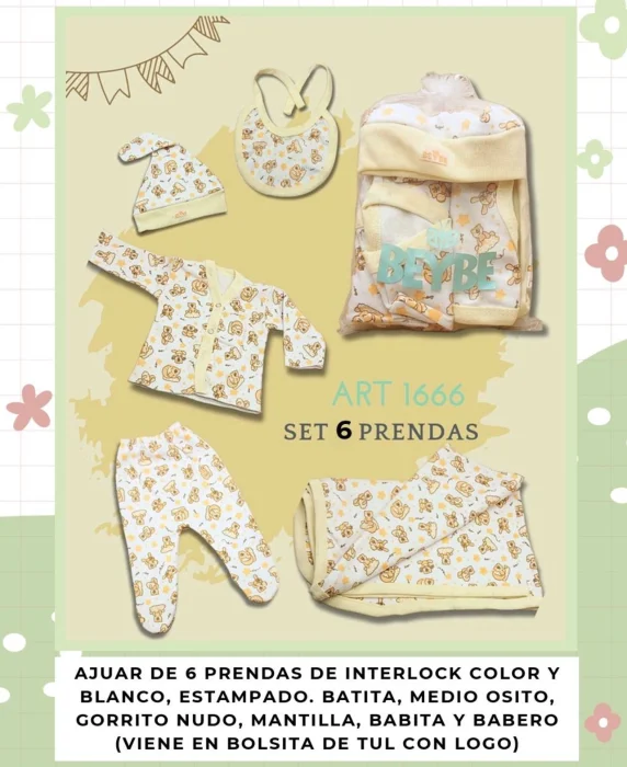 Set de 6 Prendas para Bebé Recién Nacido