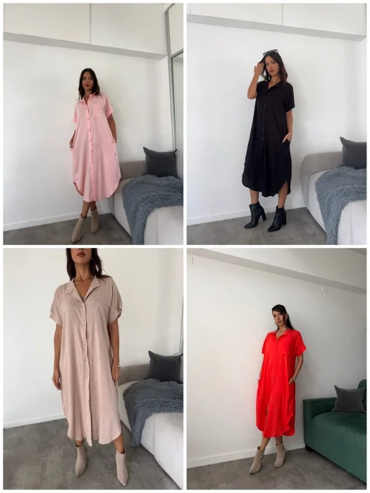 Vestido Camisero de Lino.