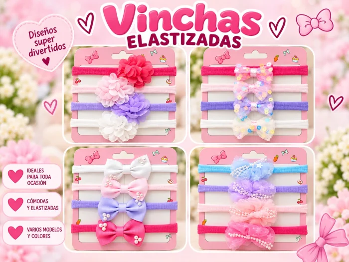 Vinchas Elastizadas Analia Babies Pack X 12 Oferta