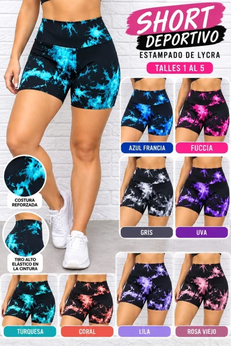Shots Estampados de Lycra  Tiro Alto