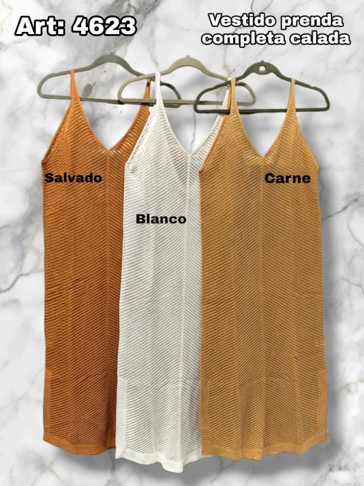 Vestido Calado con Tiras Finitas