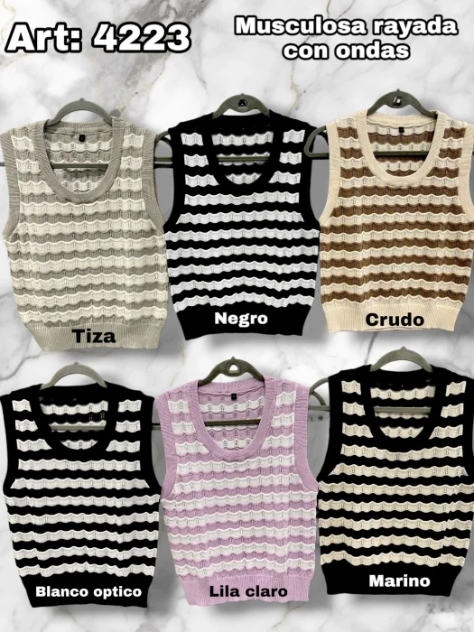 Musculosa Rayada con Ondas