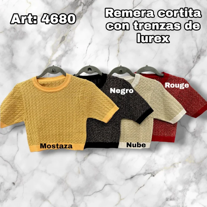 Remera Corta con Hilado Lurex