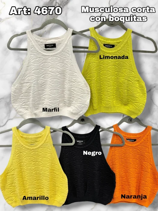 Musculosa Corta con Diseños