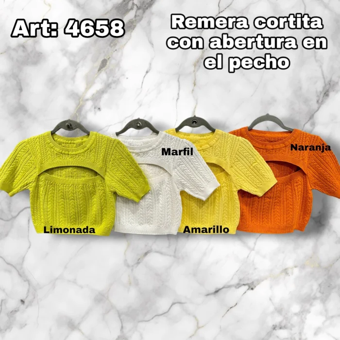 Remera Corta con Abertura en el Pecho