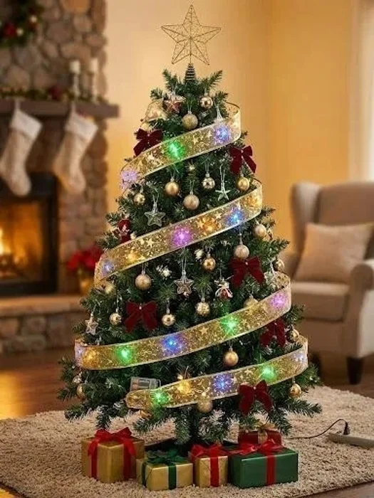 Cinta Guirnalda Luz Led Decorativa Navideña para Árbol 180cm