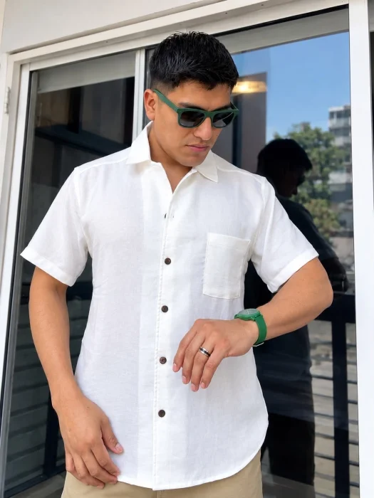 Camisa Lino Cey Cuello Cubano