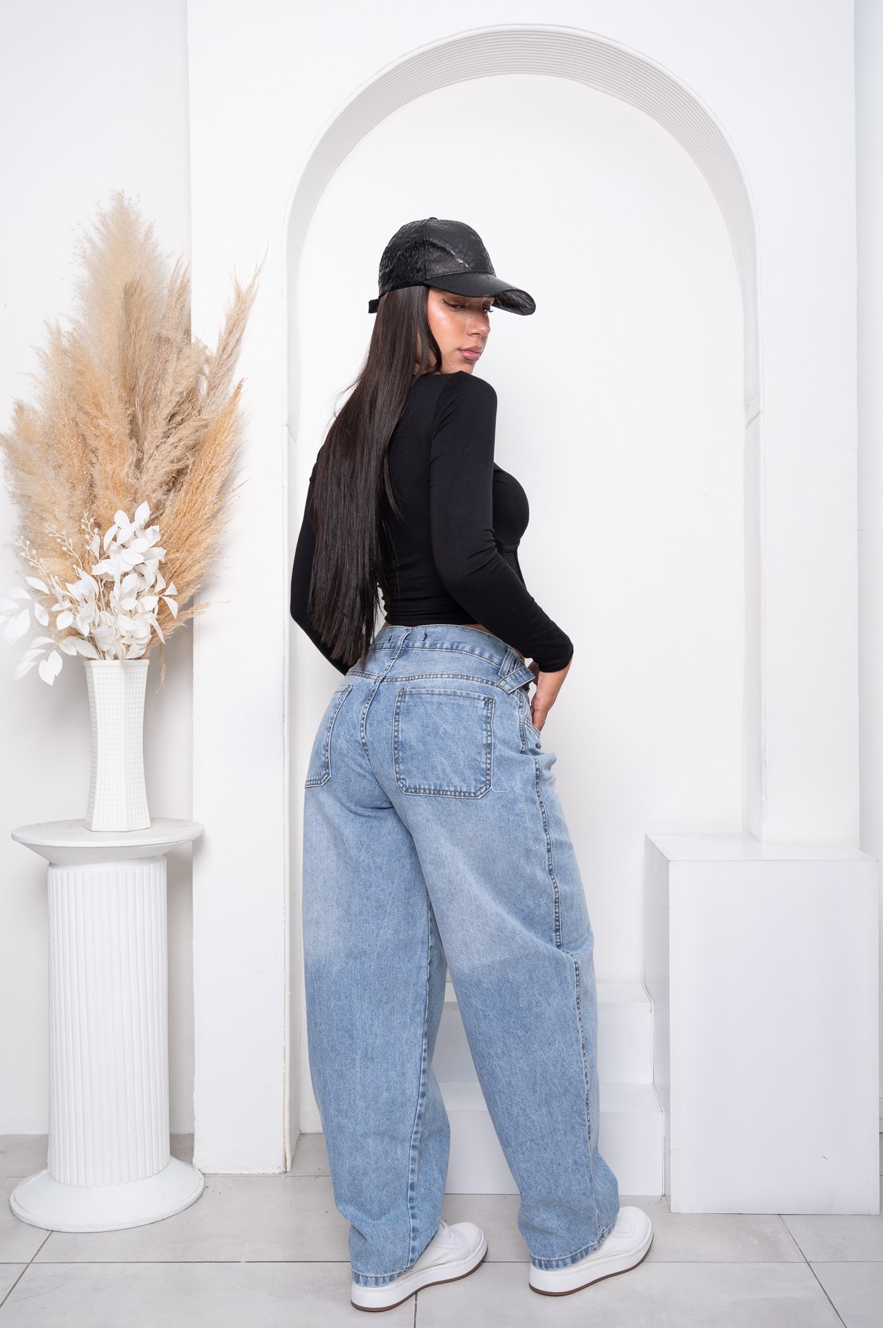 Pantalón Baggy Dama Celeste con Regulador - Imagen 3