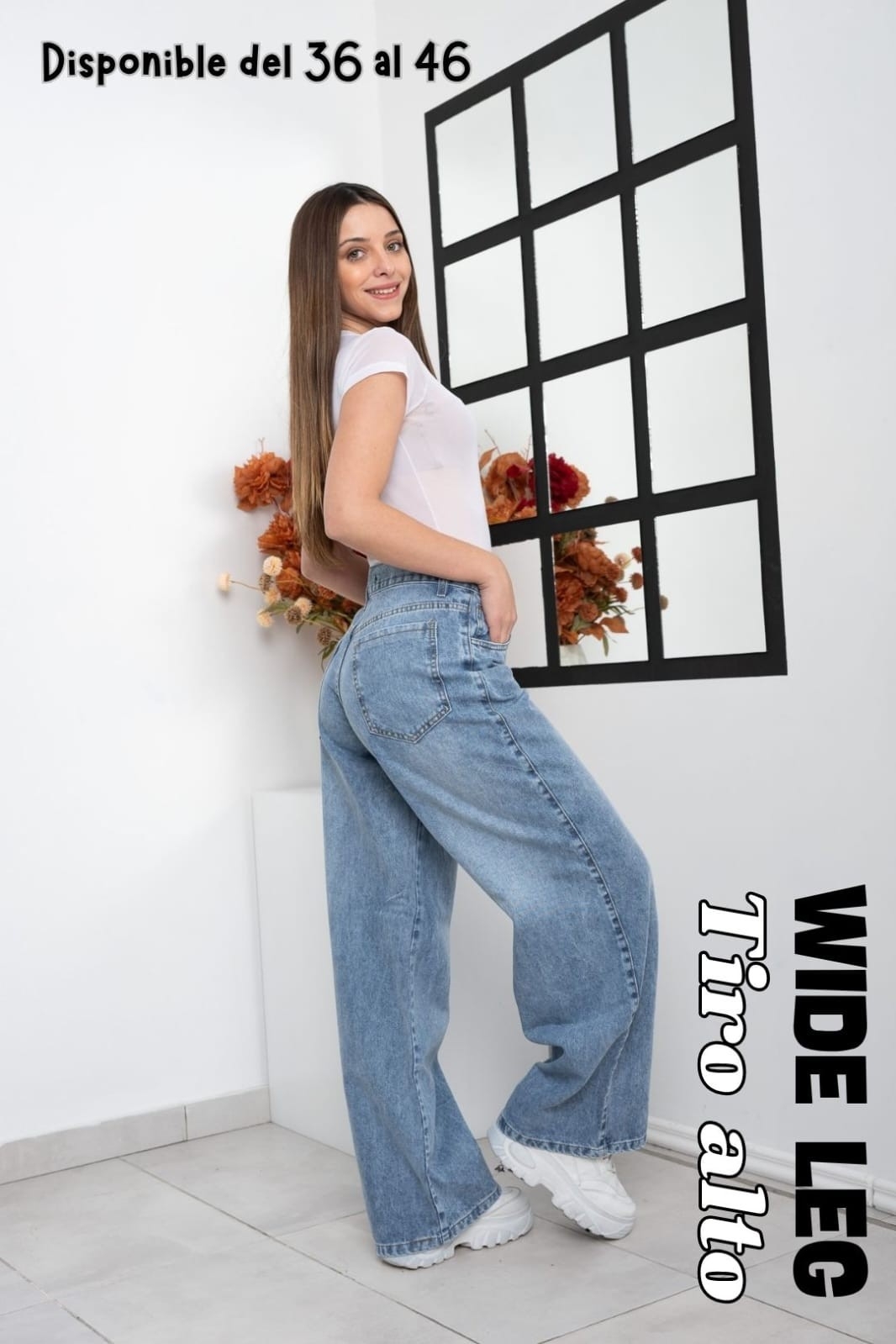 Pantalón Wide Leg Celeste - Imagen 2