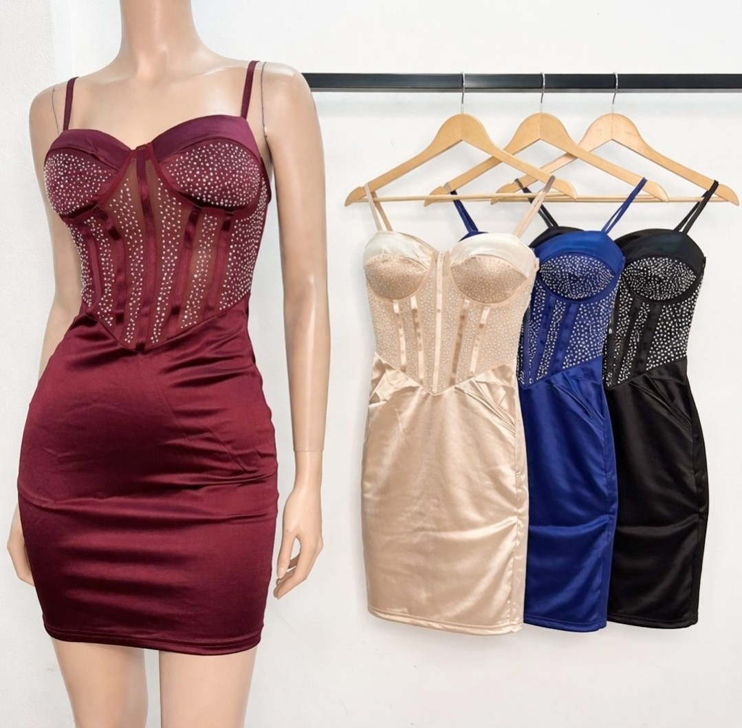 Vestido Corto Saten - Imagen 3