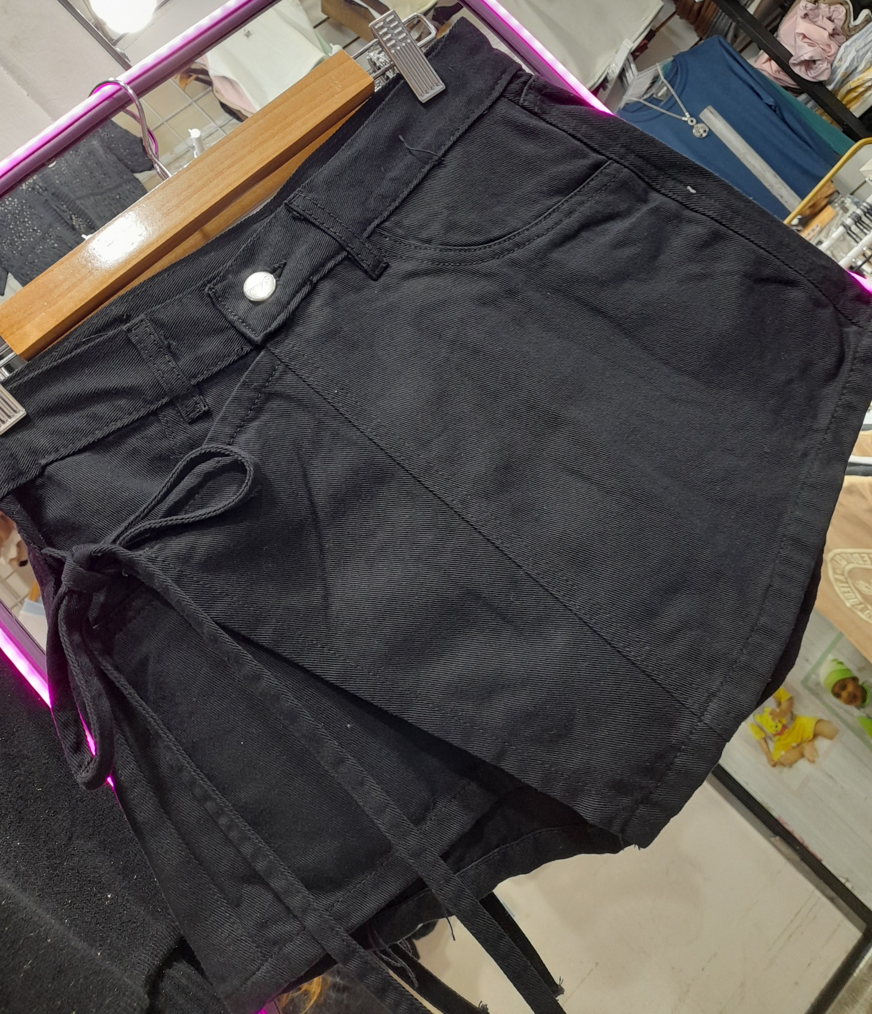Short Pollera Negro para Atar - Imagen 2