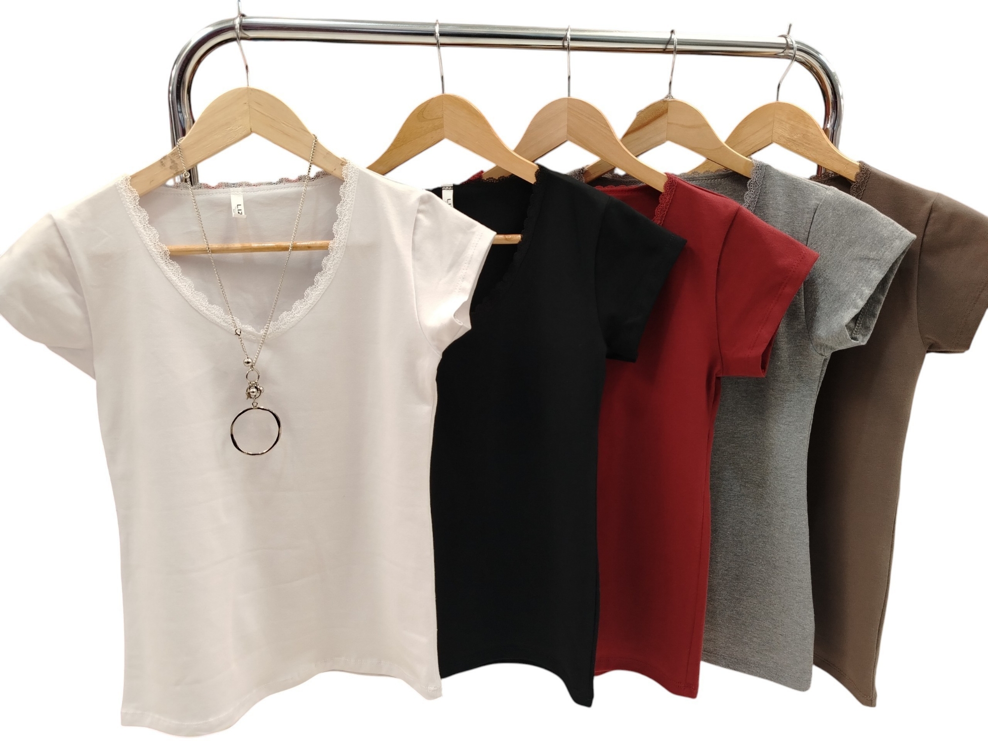 Remera Algodón /laycra Puntilla - Imagen 3
