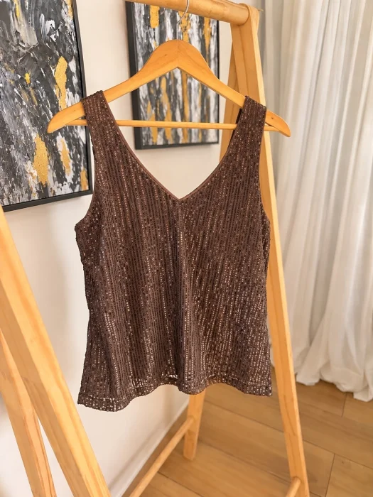 Blusa Forrada con Lentejuelas Fitz