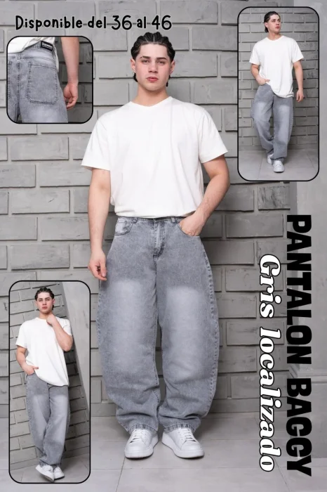 Pantalón Baggy Gris Localizado