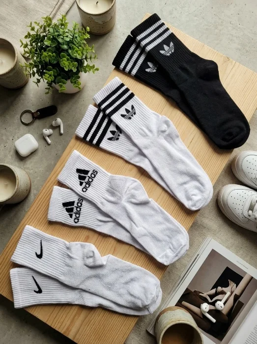 Medias Tenis Mix Blancos y Negros (largas)
