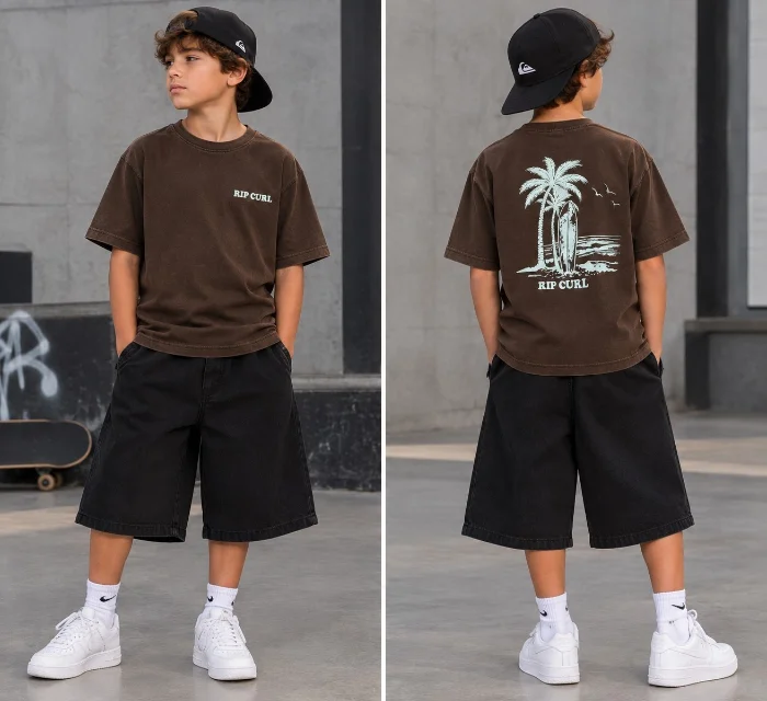 Remera Nene Algodón Peinado Doble Estampa