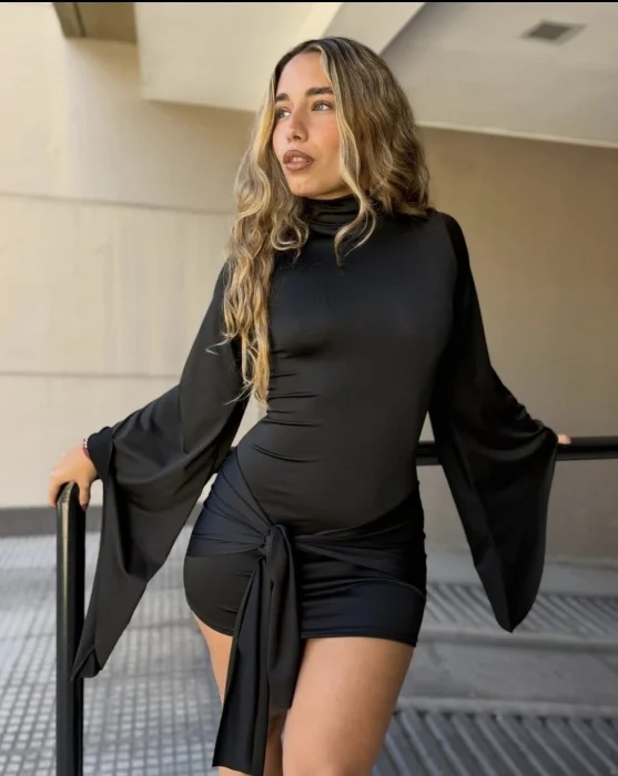 Vestidos/vestido Corto/vestido Manga Oxford/vestido Manga Larga/vestidos al Cuerpo
