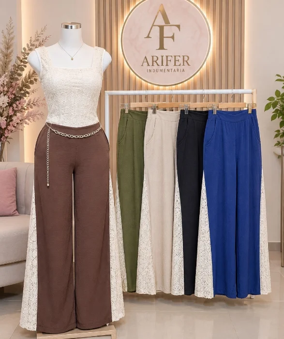 Conjunto Maxipalazzo Convinado + Musculosa Cuello Cuadrado.