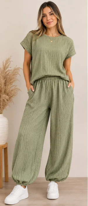 Conjunto Pantalon Globo + Basica