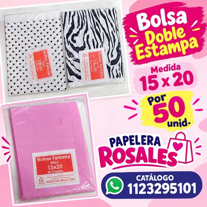 Bolsa Doble Estampa 15 X 20