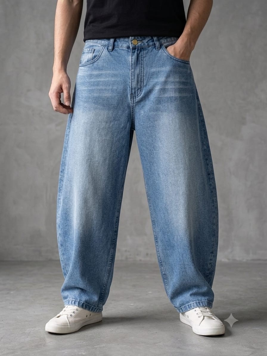 Pantalón Jeans Baggy con Bigote - Imagen 2
