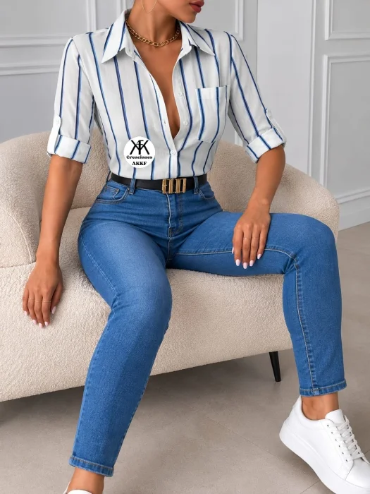 Camisa 3/4 Rayado