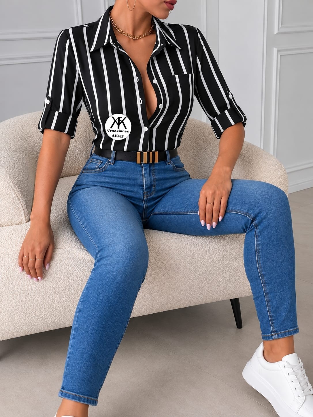 Camisa 3/4 Rayado - Imagen 2