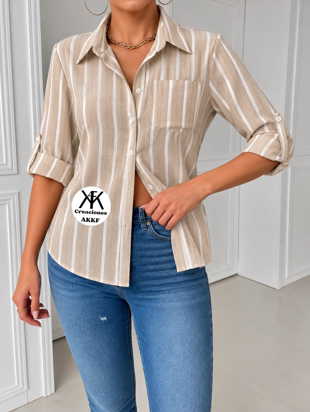Camisa 3/4 Rayado - Imagen 3