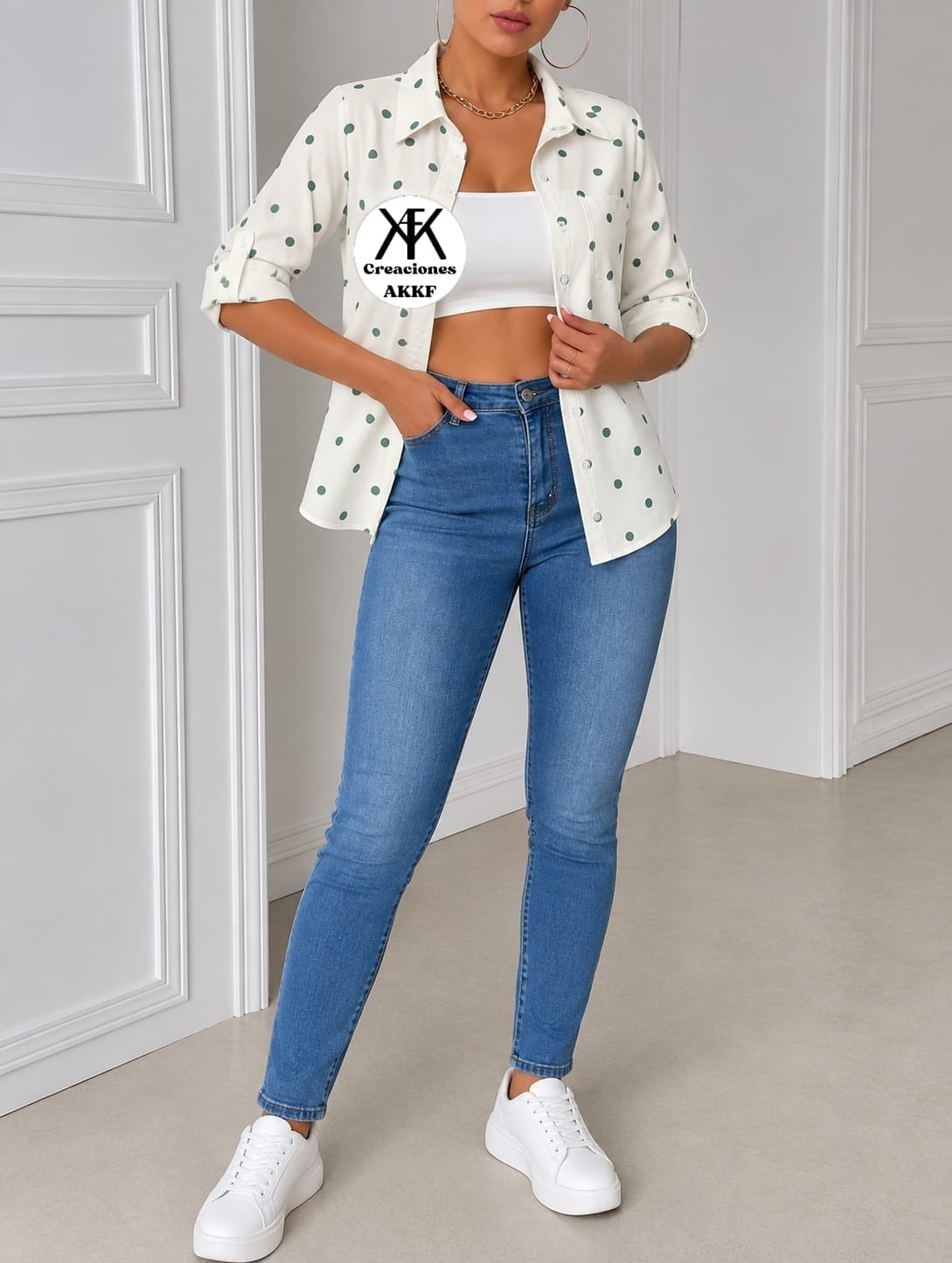 Camisa 3/4 Lunares - Imagen 2