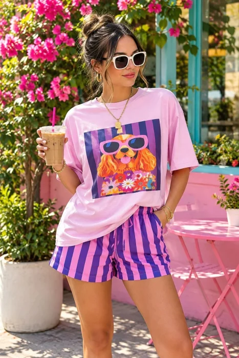 Conjunto Rayado Reme Algodon y Short Tendencia