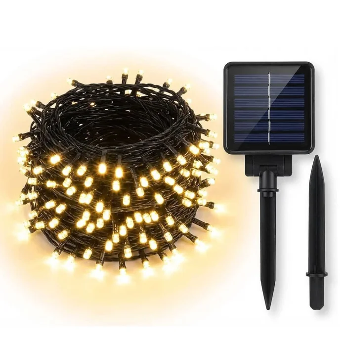 Luz Navidad X 100 Bco Cálido Solar Estaca