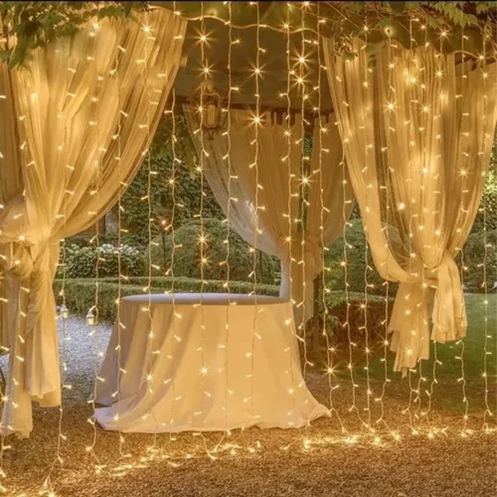 Cortina Luz Navidad 300led Calida