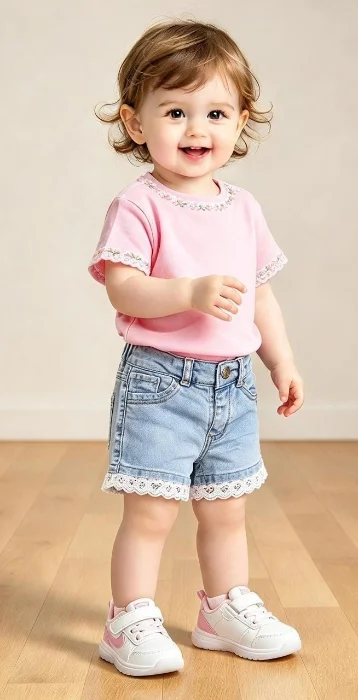 Short Beba Elastizado C/ Puntillas