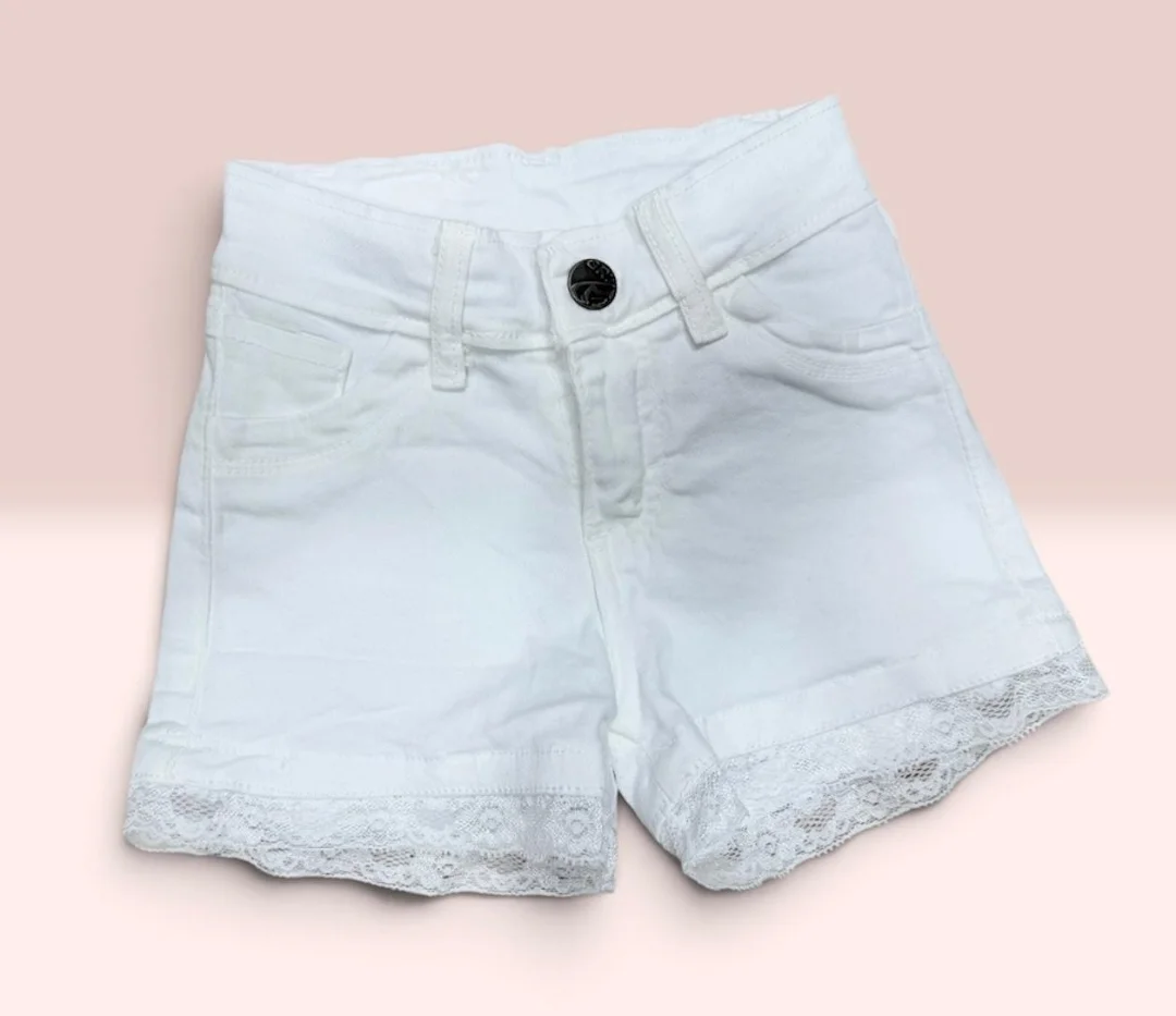 Short Nena Gabardina Elastizados C/ Puntillas - Imagen 2