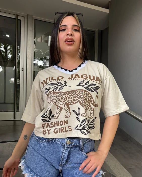 Remera Algodon Cuello Rib