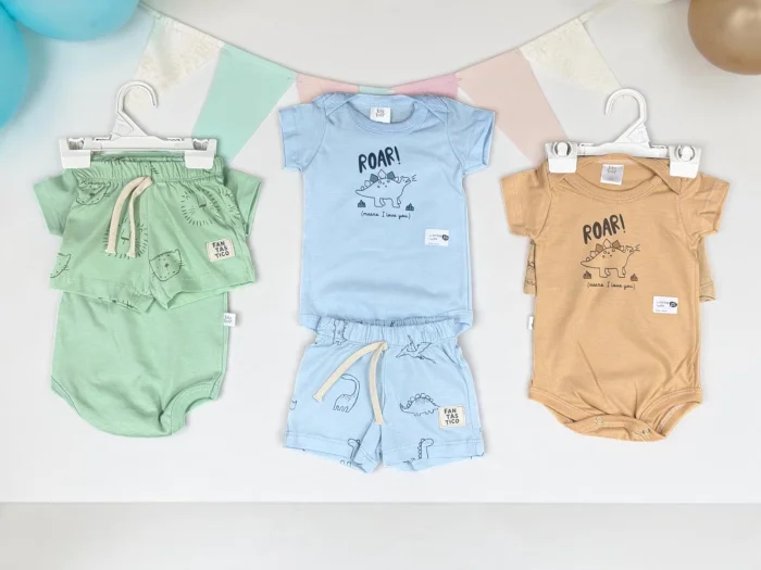 Conjunto Algodon Nene (body + Short) Big Bay T.(rn/0-3/3-6/6-9/9-12 Meses) Art.17698