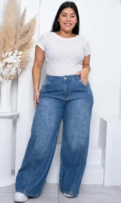 Wide Leg Rigido Stom Loc con Recorte