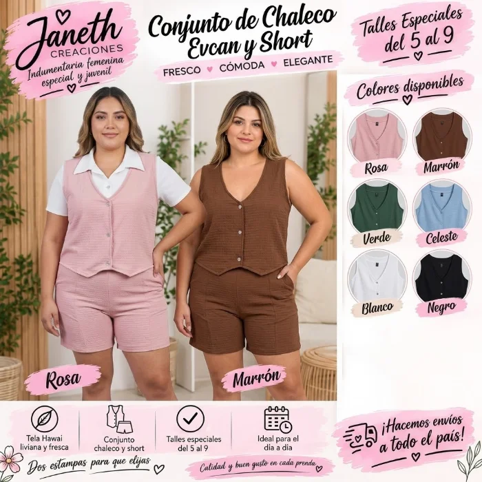 Conjunto de Chaleco y Short de Hawai