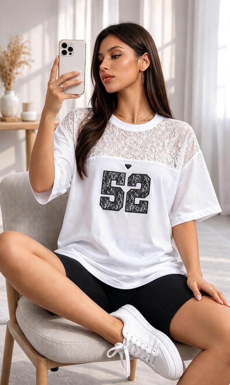 Remera 52 con Encaje en Contraste - Imagen 2
